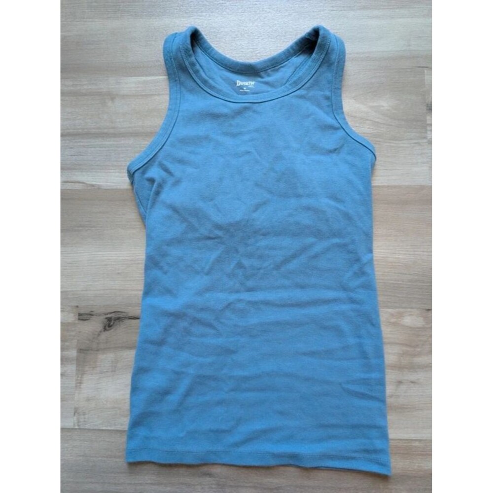 Duluth Trading Company Rib Racerback Shelf Bra tank in Blue, Medium (D2)